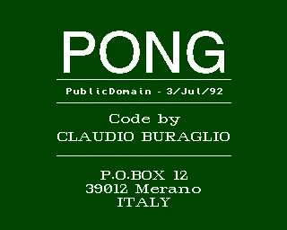 Pong box art