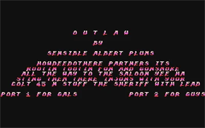 Outlaw (Palace Software) box art