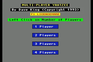 Multi-Player Yahtzee box art