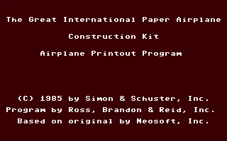 The Great International Paper Airplane Construction Kit box art