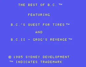 Best Of B.c. Featuring B.c's Quest For Tires And B.c. 2 - Gog's Revenge box art