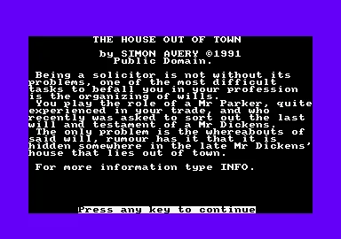 House Out Of Town, The box art