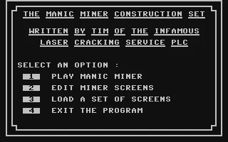 Manic Miner Construction Set box art