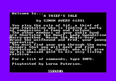 Thief's Tale, A box art
