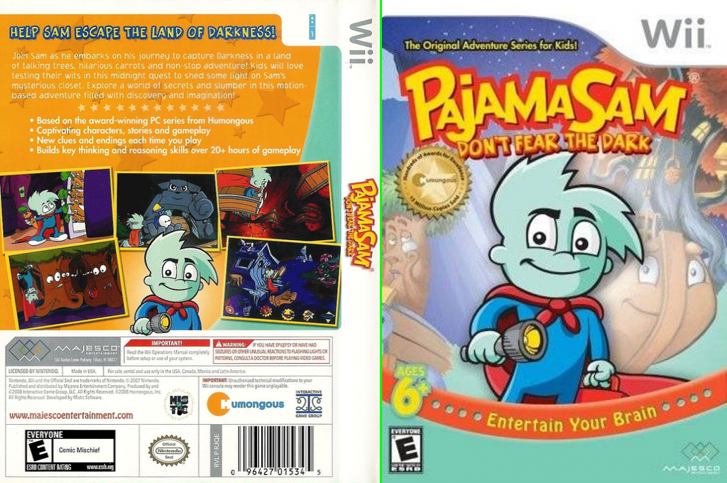 Pajama Sam - Don't Fear The Dark — box-texture (US)