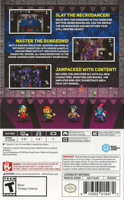 Crypt Of The Necrodancer — box-2D-back (US)