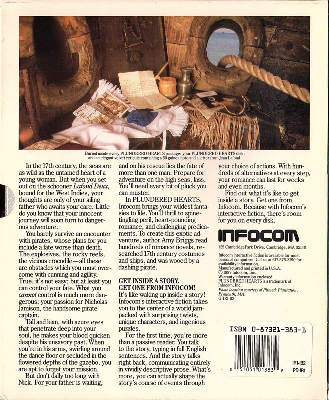 Plundered Hearts — box-2D-back (US)