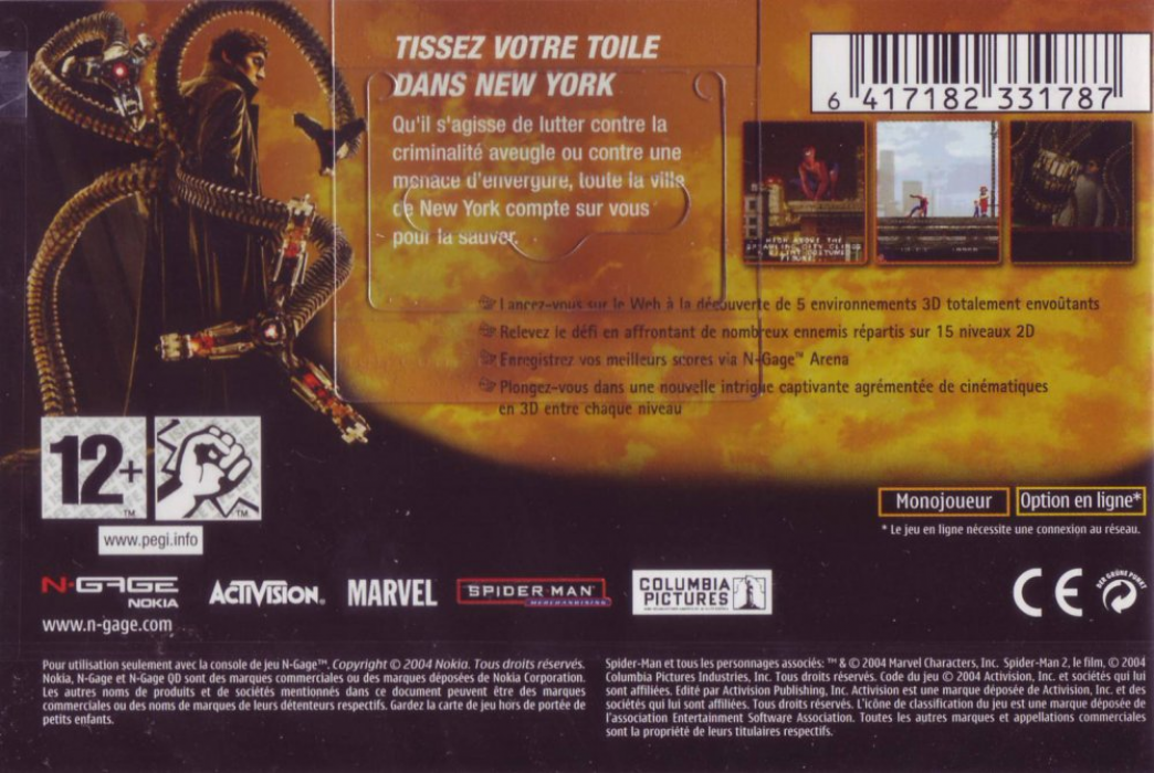 Spider-Man 2 — box-2D-back (EU)
