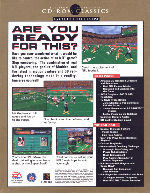 Madden NFL Football - Limited Edition — box-2D-back (US)