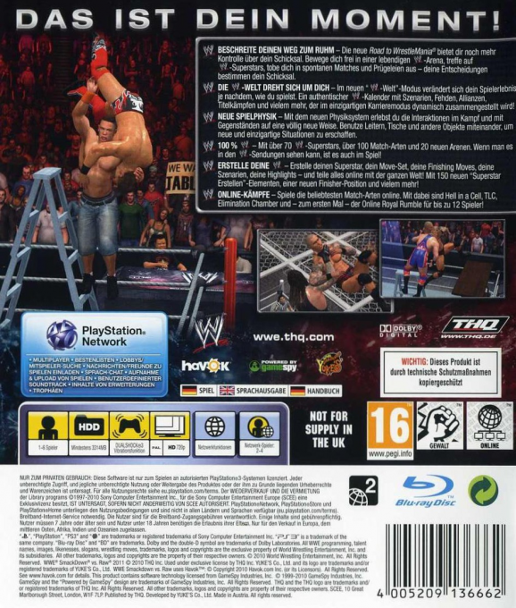 WWE SmackDown vs. Raw 2011 — box-2D-back (DE)