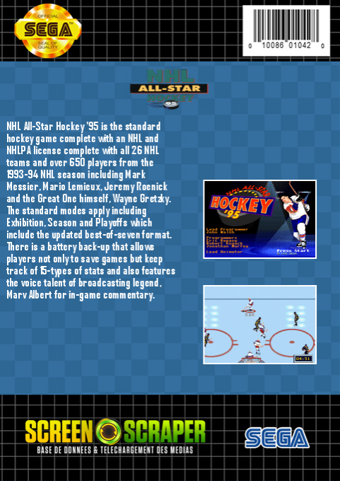 Nhl All-star Hockey '95 — box-2D-back (SS)