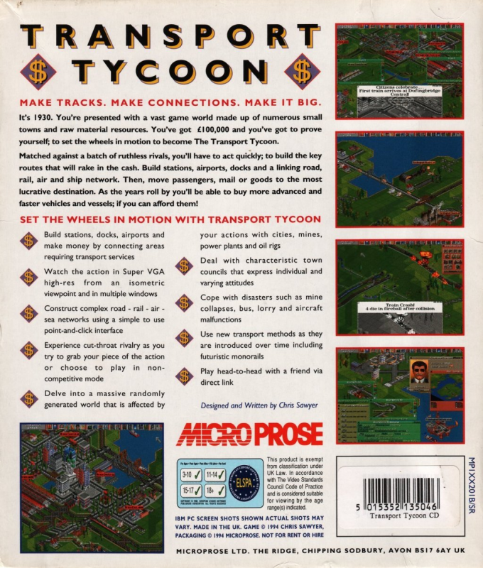 Transport Tycoon — box-2D-back (EU)