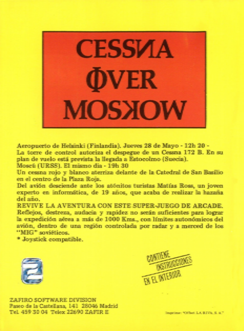 Cessna over Moskow — box-2D-back (EU)