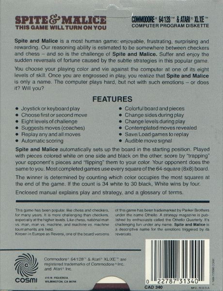 Spite & Malice — box-2D-back (US)