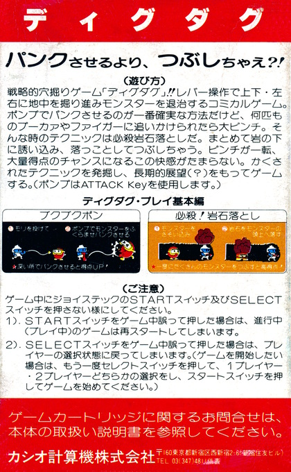 Dig Dug — box-2D-back (JP)