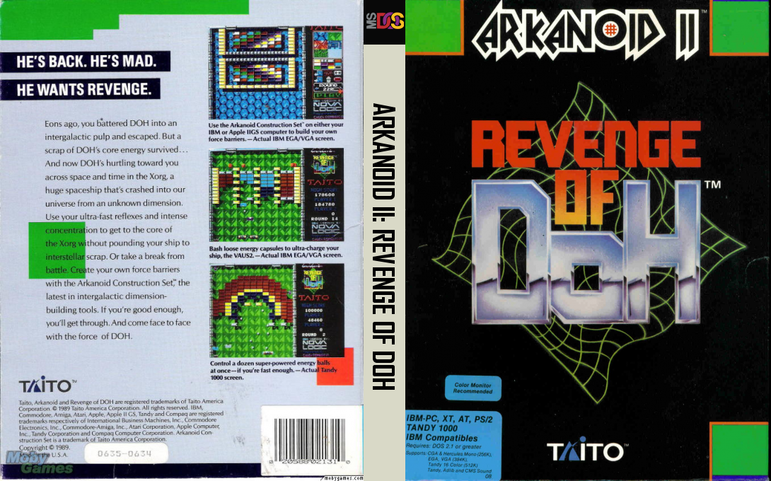 Arkanoid 2 - Revenge Of Doh — box-texture (US)