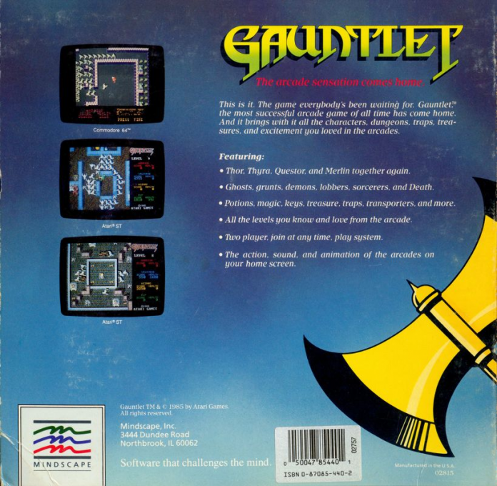 Gauntlet — box-2D-back (US)