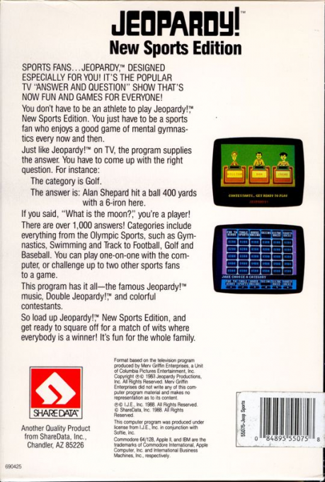 Jeopardy! - New Sports Edition — box-2D-back (US)