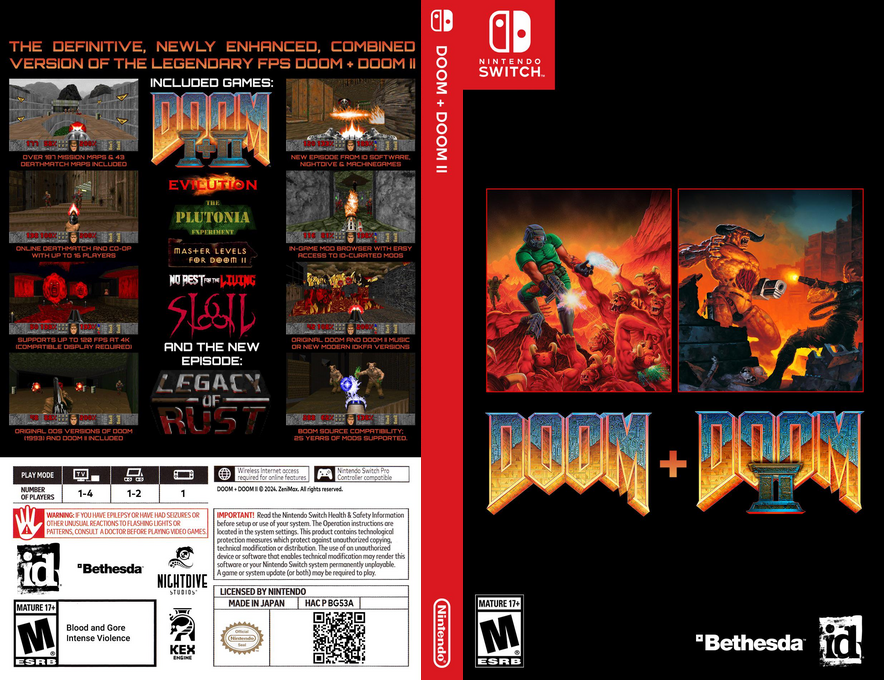 DOOM plus DOOM 2 — box-texture (US)