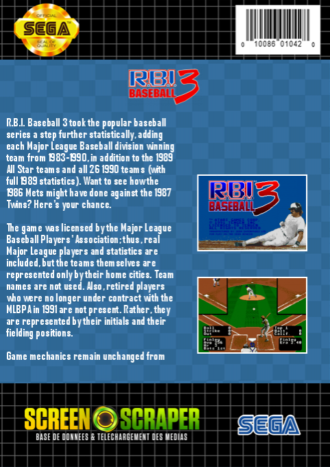 R.b.i. Baseball 3 — box-2D-back (SS)