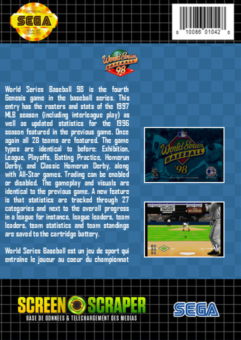 World Series Baseball 98 — box-2D-back (SS)