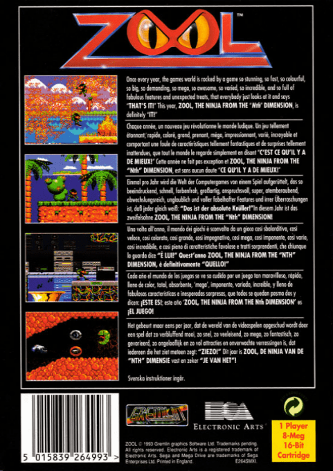 Zool - Ninja of the “Nth” Dimension — box-2D-back (EU)