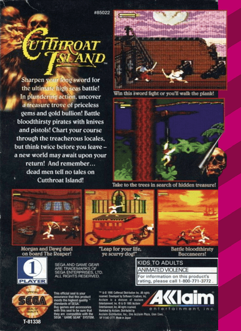 Cutthroat Island — box-2D-back (US)