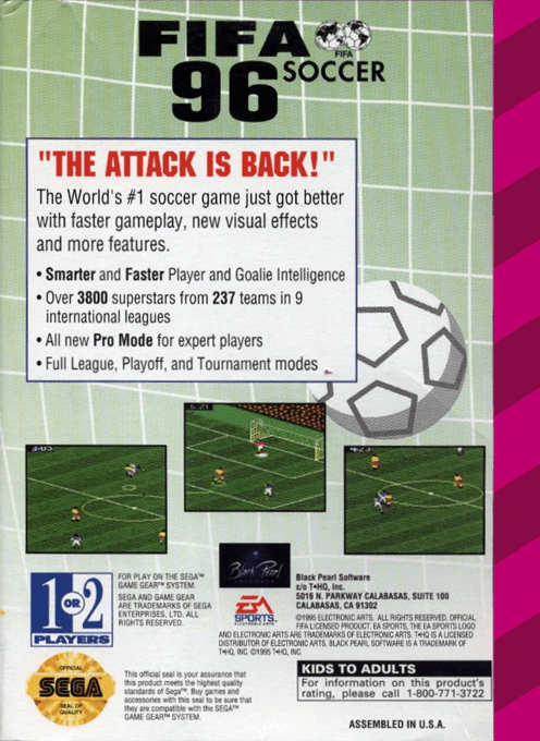 FIFA Soccer 96 — box-2D-back (US)