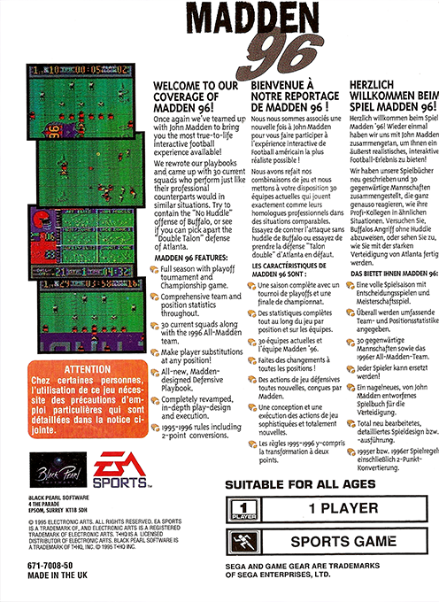 Madden 96 — box-2D-back (EU)