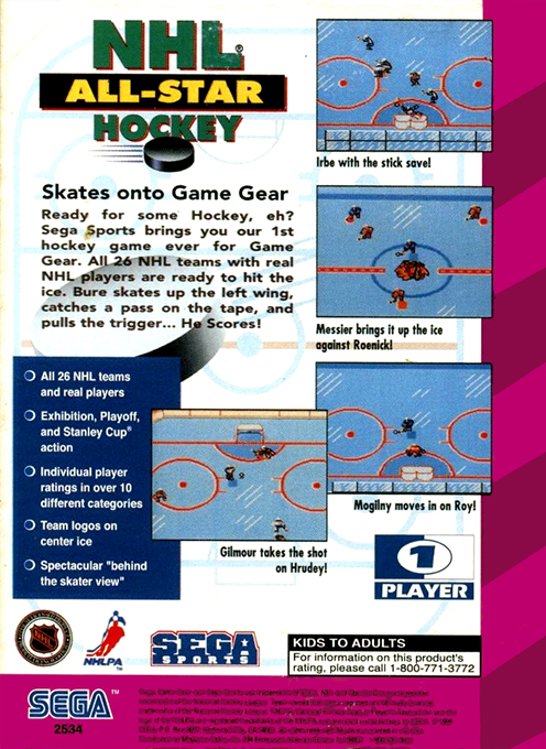 NHL All-Star Hockey — box-2D-back (US)