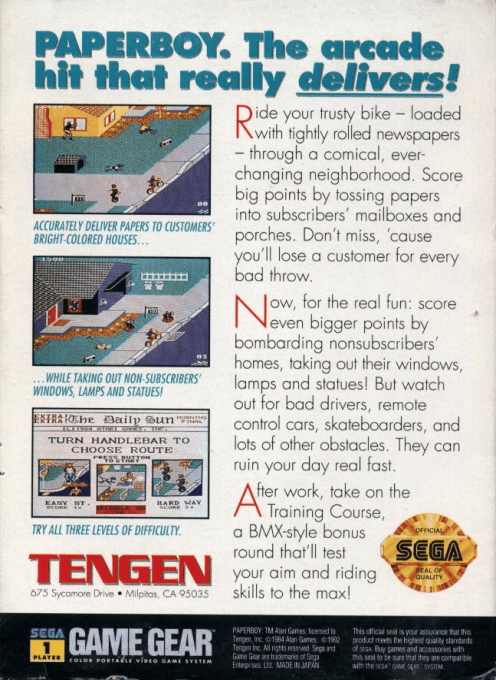 Paperboy — box-2D-back (US)