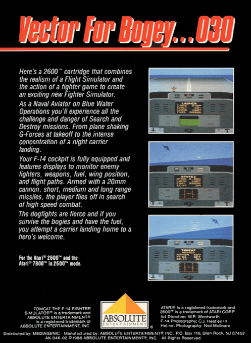 Dan Kitchen's Tomcat - The F-14 Fighter Simulator — box-2D-back (US)