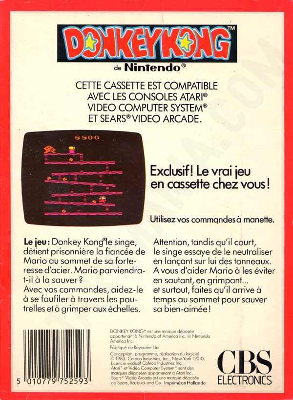 Donkey Kong — box-2D-back (FR)