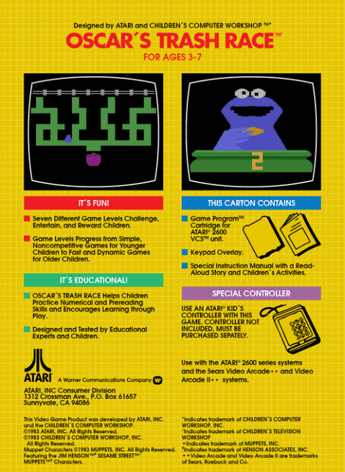 Oscar's Trash Race — box-2D-back (US)