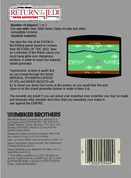 Star Wars - Return Of The Jedi - Ewok Adventure — box-2D-back (US)