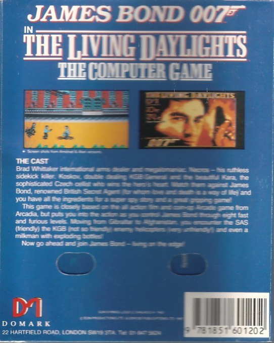 James Bond 007 in The Living Daylights — box-2D-back (EU)