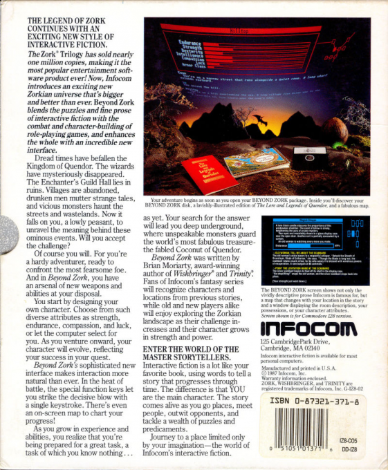 Beyond Zork - The Coconut Of Quendor — box-2D-back (US)