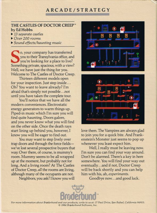 The Castles of Doctor Creep — box-2D-back (US)