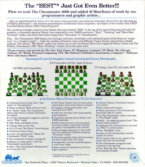 Fidelity Chessmaster 2100, The — box-2D-back (US)