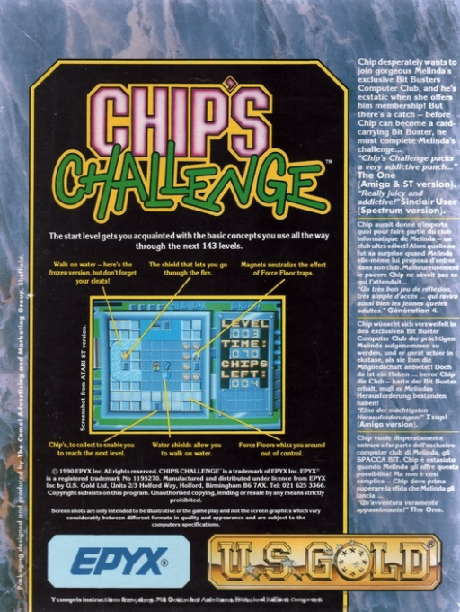 Chip's Challenge — box-2D-back (EU)
