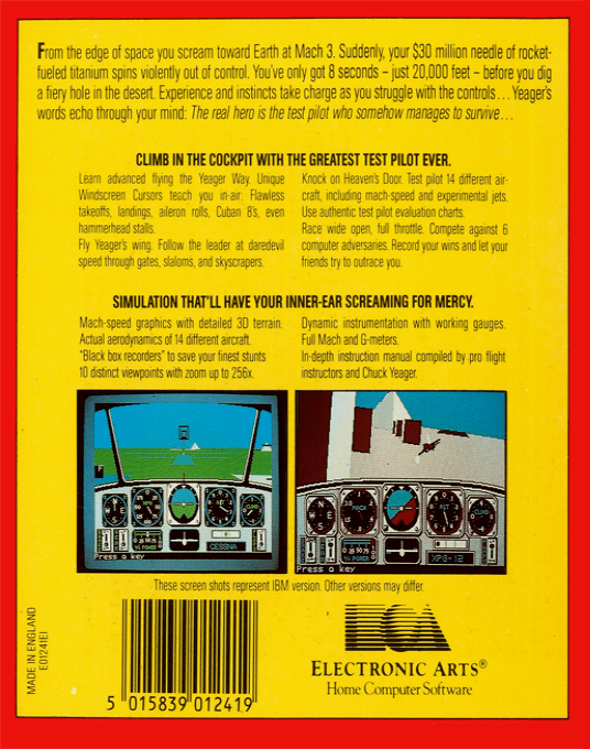 Chuck Yeager's Advanced Flight Trainer — box-2D-back (DE)