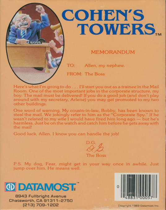 Cohen's Towers — box-2D-back (US)
