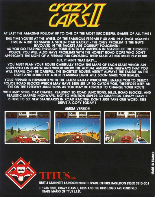 Crazy Cars 2 — box-2D-back (EU)