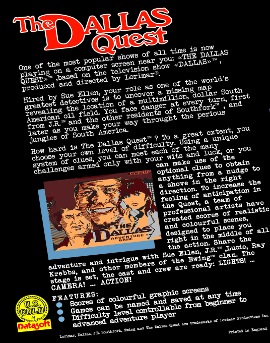 The Dallas Quest — box-2D-back (WOR)