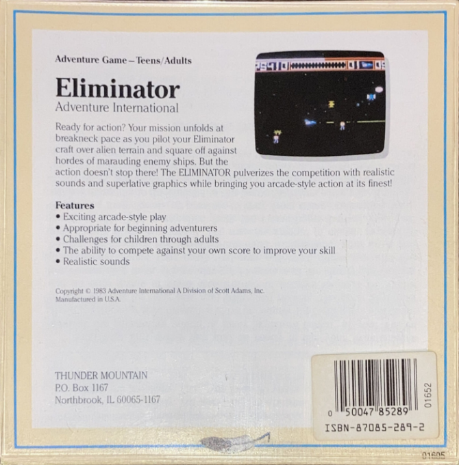 Eliminator — box-2D-back (US)