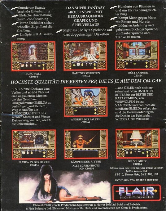 Elvira : Mistress of the Dark — box-2D-back (DE)