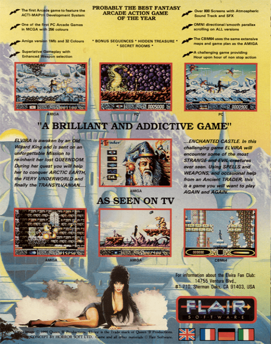 Elvira - The Arcade Game — box-2D-back (EU)