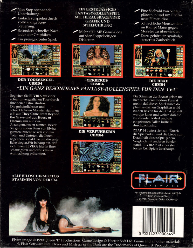 Elvira II — box-2D-back (DE)