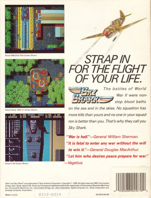 Flying Shark — box-2D-back (US)