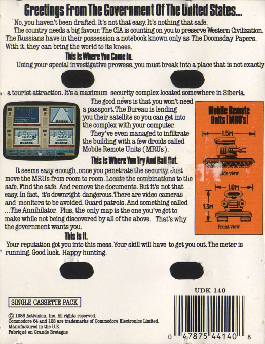 Hacker 2 - The Doomsday Papers — box-2D-back (EU)